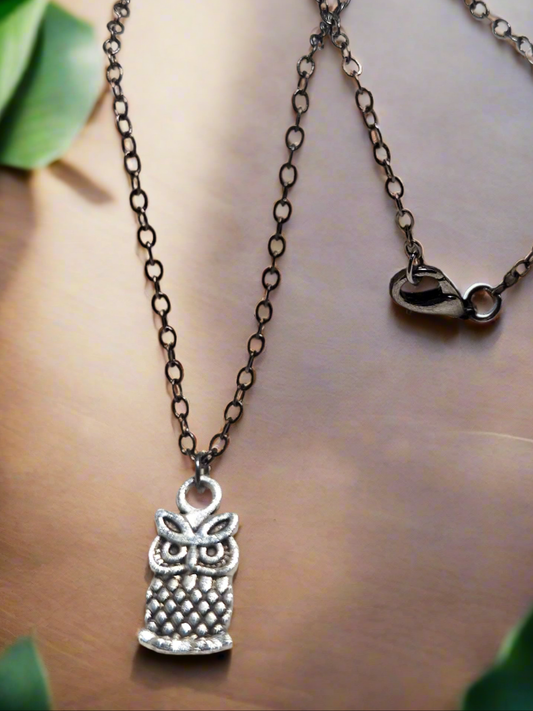 Owl charm necklace